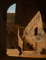 Interieur van het Oude Paleis van de Republiek in Florence (nu Palazzo del Popolo of Bargello), 1822
